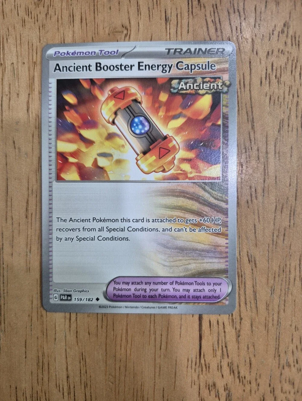 QTY 1 Ancient Booster Energy Capsule Pokémon Tool Trainer Card